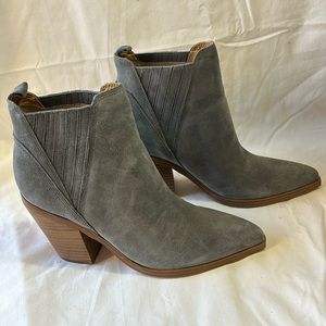 Marc Fisher Gadri Women's Suede Pointed Toe Western Ankle Boot=Size 8 NWOB